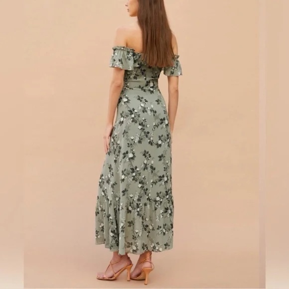 Reformation Butterfly Dress in Verde - Picture 7 of 9